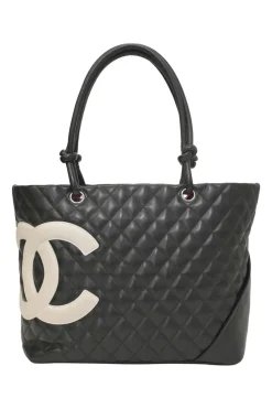 Cambon Line two-tone matelassé leather tote bag