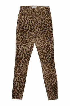 Camel cotton-blend leopard print denim pull-on high-rise Ali cigarette jeans