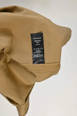 Camel cotton-blend twill asymmetric ruffle skirt