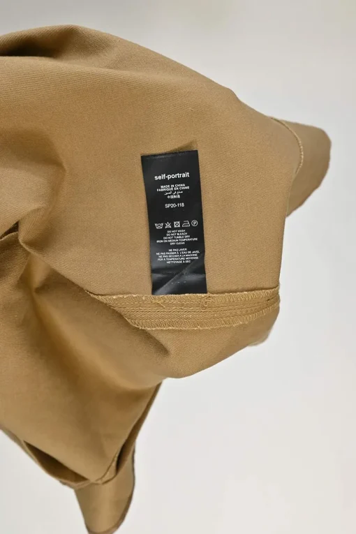 Camel cotton-blend twill asymmetric ruffle skirt