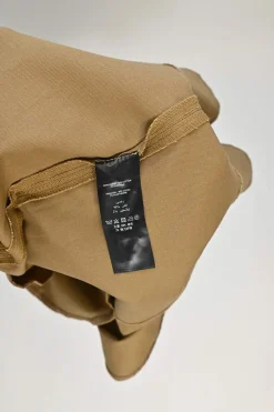 Camel cotton-blend twill asymmetric ruffle skirt