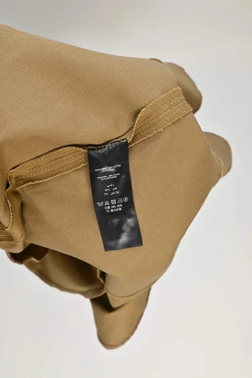 Camel cotton-blend twill asymmetric ruffle skirt
