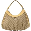 Camel Guccissima monogram canvas and leather Abbey D-ring shoulder bag