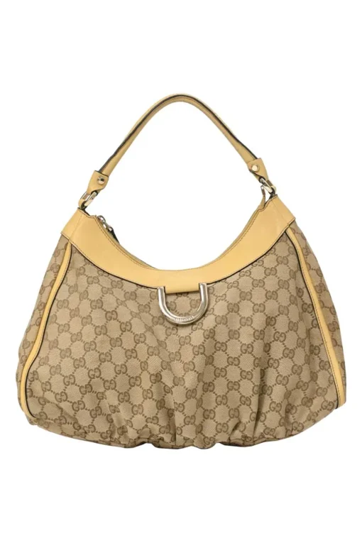 Camel Guccissima monogram canvas and leather Abbey D-ring shoulder bag
