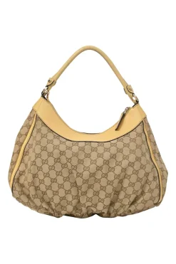 Camel Guccissima monogram canvas and leather Abbey D-ring shoulder bag