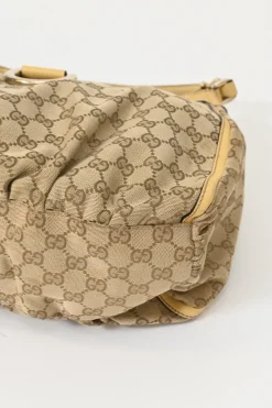 Camel Guccissima monogram canvas and leather Abbey D-ring shoulder bag