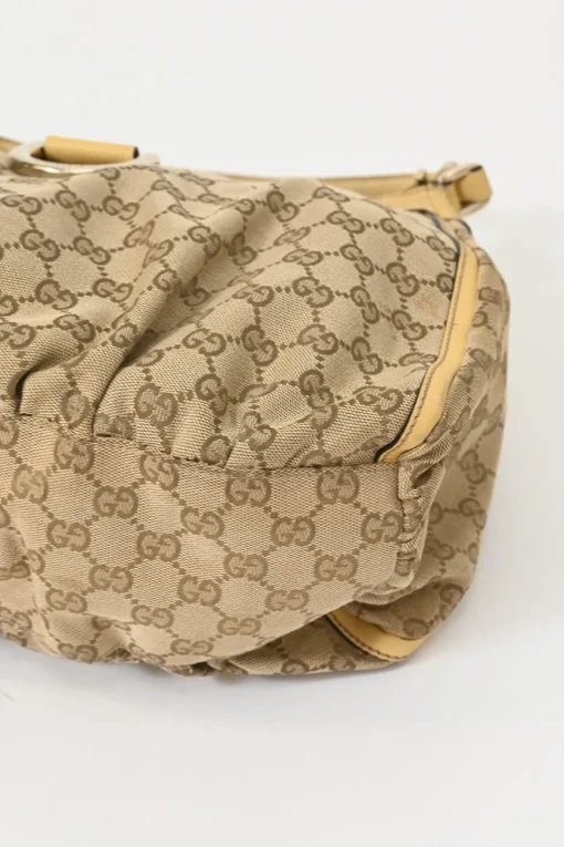 Camel Guccissima monogram canvas and leather Abbey D-ring shoulder bag