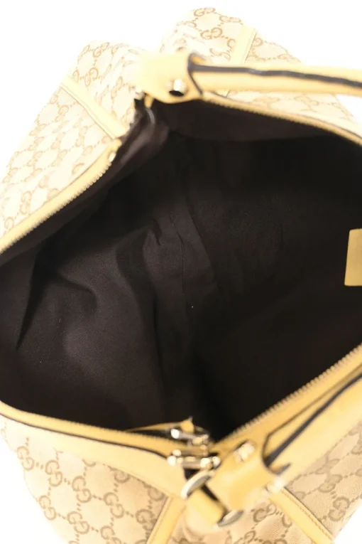 Camel Guccissima monogram canvas and leather Abbey D-ring shoulder bag