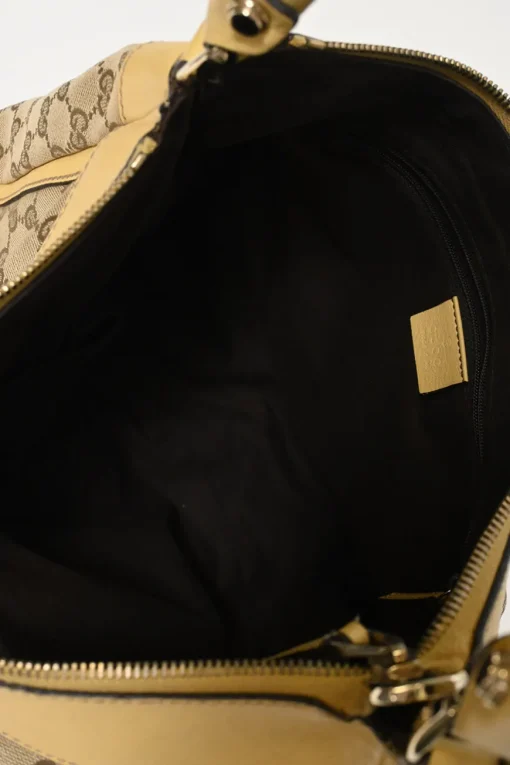 Camel Guccissima monogram canvas and leather Abbey D-ring shoulder bag