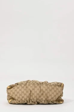 Camel Guccissima monogram canvas and leather Abbey D-ring shoulder bag