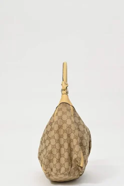 Camel Guccissima monogram canvas and leather Abbey D-ring shoulder bag