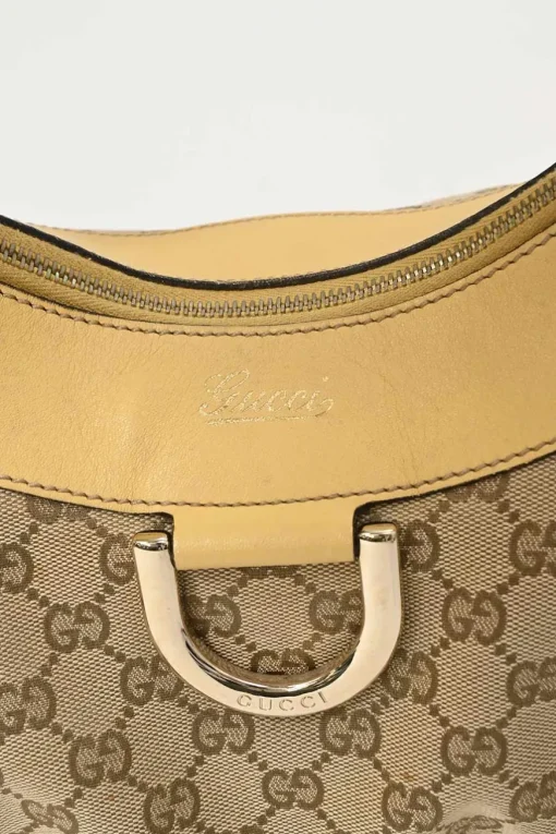 Camel Guccissima monogram canvas and leather Abbey D-ring shoulder bag