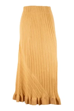 Camel Mid-Length Skirt
