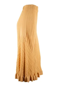 Camel Mid-Length Skirt