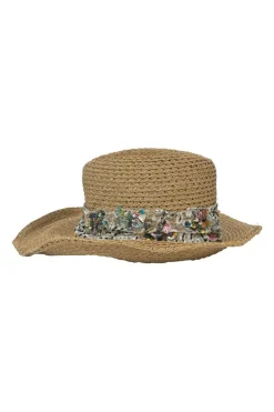 Camel sequin and mesh-embellished Toyo paper and cotton