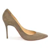 Camel suede pointed-toe Decoltish pumps