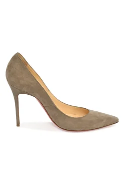 Camel suede pointed-toe Decoltish pumps
