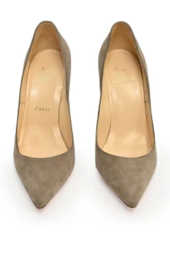 Camel suede pointed-toe Decoltish pumps