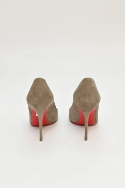 Camel suede pointed-toe Decoltish pumps
