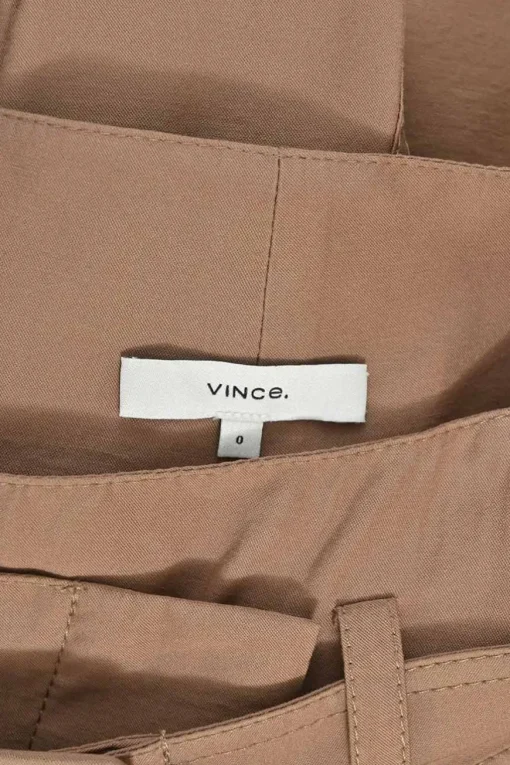 Camel viscose-blend wrap-front belted cargo midi skirt with paperbag waist