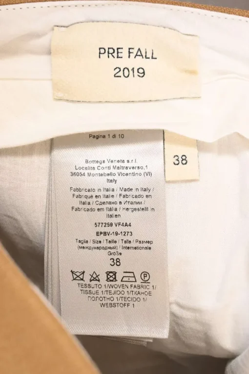 Camel wool-blend canvas single-breasted belted blazer with satin duchesse notch lapels and cuffs suit set