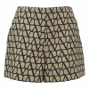 Camel wool-silk blend Toile Iconographe print tailored shorts