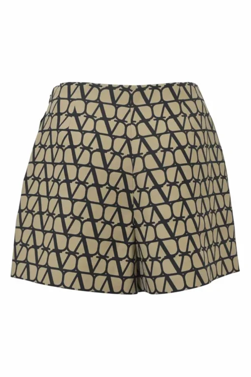 Camel wool-silk blend Toile Iconographe print tailored shorts