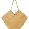 Cane sugar Flower Basket intrecciato suede tote bag