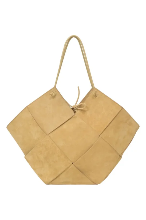 Cane sugar Flower Basket intrecciato suede tote bag