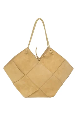 Cane sugar Flower Basket intrecciato suede tote bag