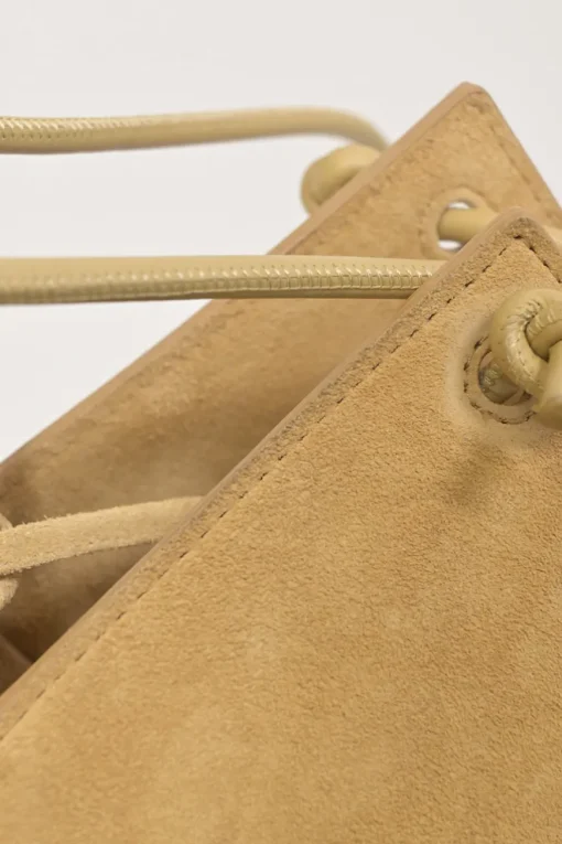 Cane sugar Flower Basket intrecciato suede tote bag