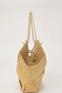 Cane sugar Flower Basket intrecciato suede tote bag