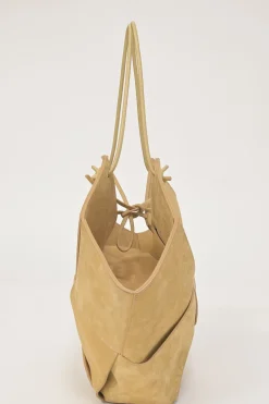 Cane sugar Flower Basket intrecciato suede tote bag