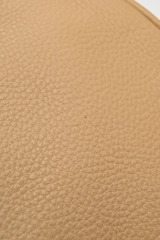 Caramel grained calfskin buckle hobo bag