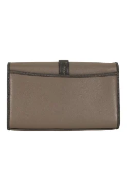 Cartero khaki leather envelope clutch pouch