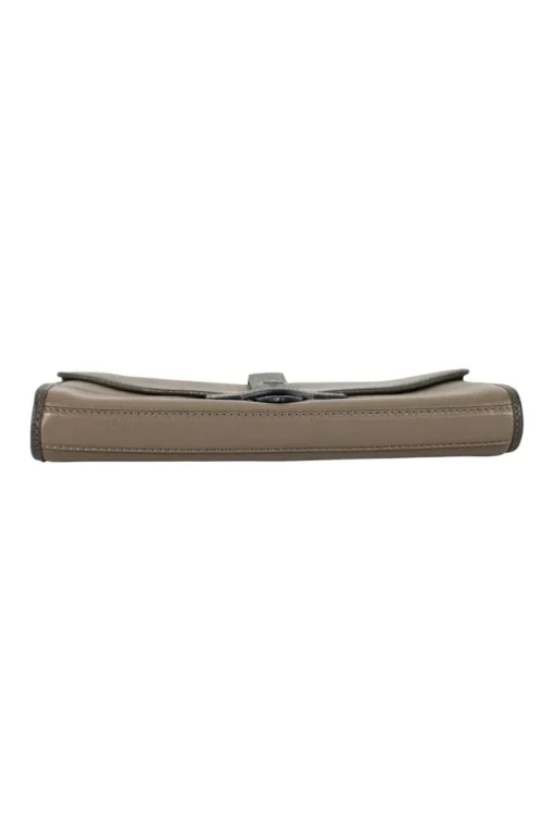 Cartero khaki leather envelope clutch pouch