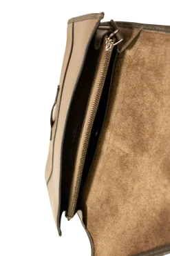 Cartero khaki leather envelope clutch pouch