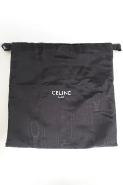 Celine black Sangle small calfskin bucket bag with golden hardware