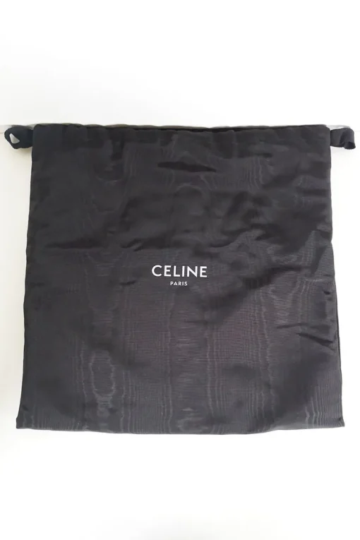 Celine black Sangle small calfskin bucket bag with golden hardware