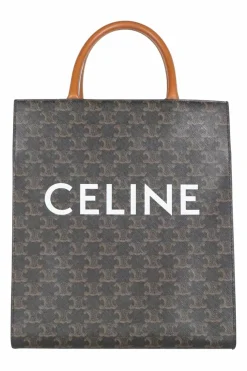 Celine small vertical Cabas tote in triomphe coated canvas