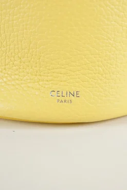 Celine yellow leather top-handle 2 way 'Big Bag Nano Bucket' bag