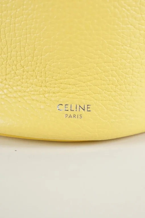 Celine yellow leather top-handle 2 way 'Big Bag Nano Bucket' bag