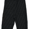 Charcoal and black fully-fashioned polyamide Lycra 'Forever Fendi' Zucca cycling shorts