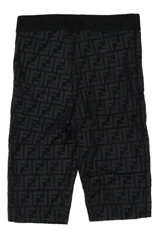 Charcoal and black fully-fashioned polyamide Lycra 'Forever Fendi' Zucca cycling shorts