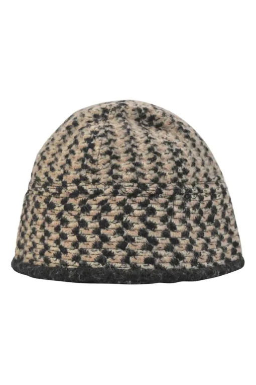 Charcoal and blush wool-blend chenille cloche hat