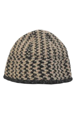 Charcoal and blush wool-blend chenille cloche hat
