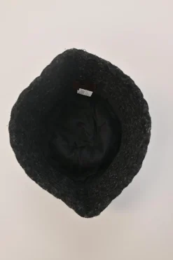 Charcoal and blush wool-blend chenille cloche hat