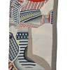 Charcoal and navy cashmere-silk blend 'La Selle Imaginaire' print scarf featuring art by Jan Bajtlik