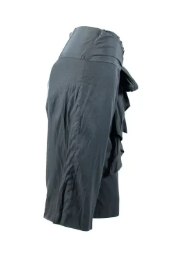 Charcoal bermuda shorts with belt tie