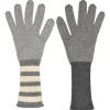 Charcoal cashmere Funmix 4-bar rib knit gloves